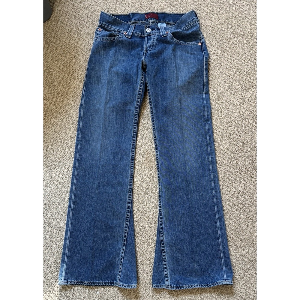 Vintage Y2K Levis Type 1 Low Slouch Womens Jeans 7M Bootcut Back Buckle Flared